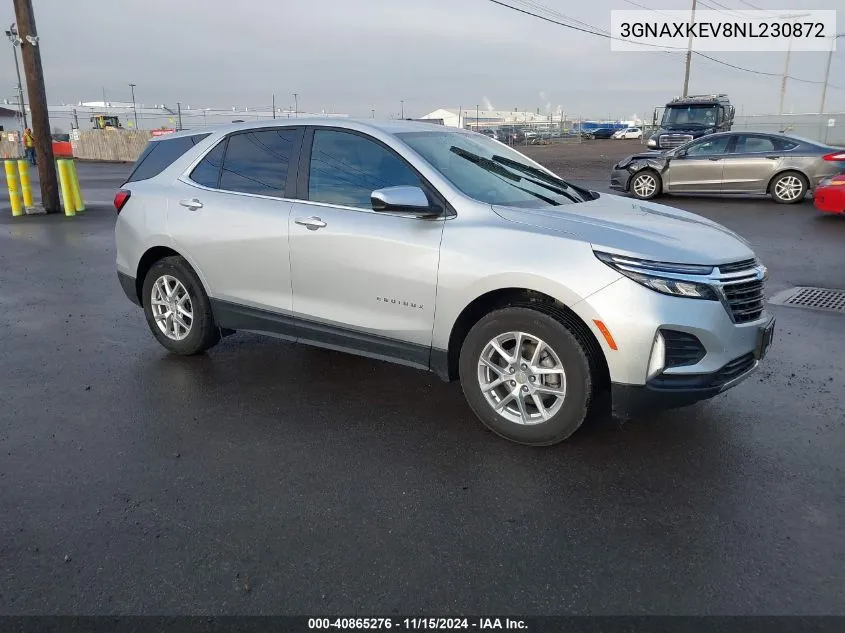 2022 Chevrolet Equinox Fwd Lt VIN: 3GNAXKEV8NL230872 Lot: 40865276