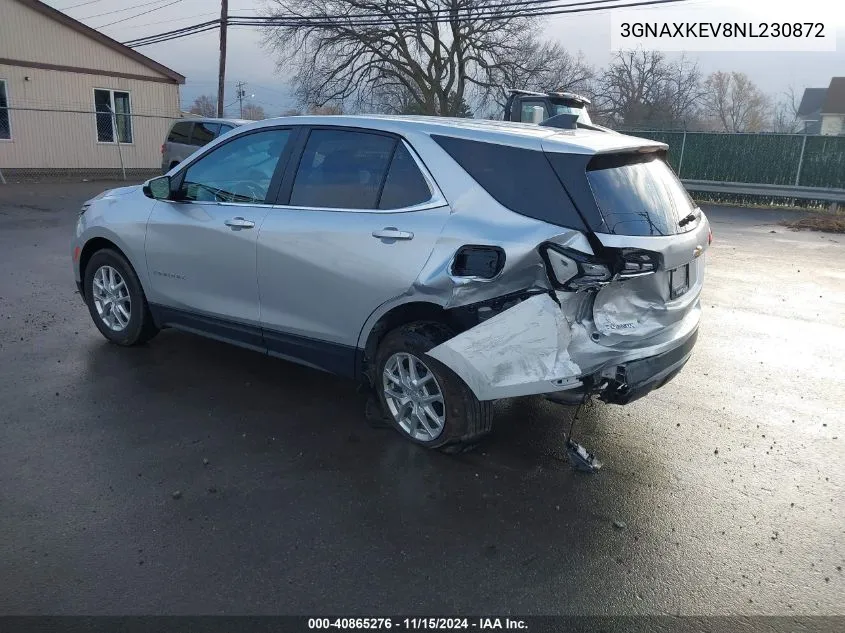 2022 Chevrolet Equinox Fwd Lt VIN: 3GNAXKEV8NL230872 Lot: 40865276