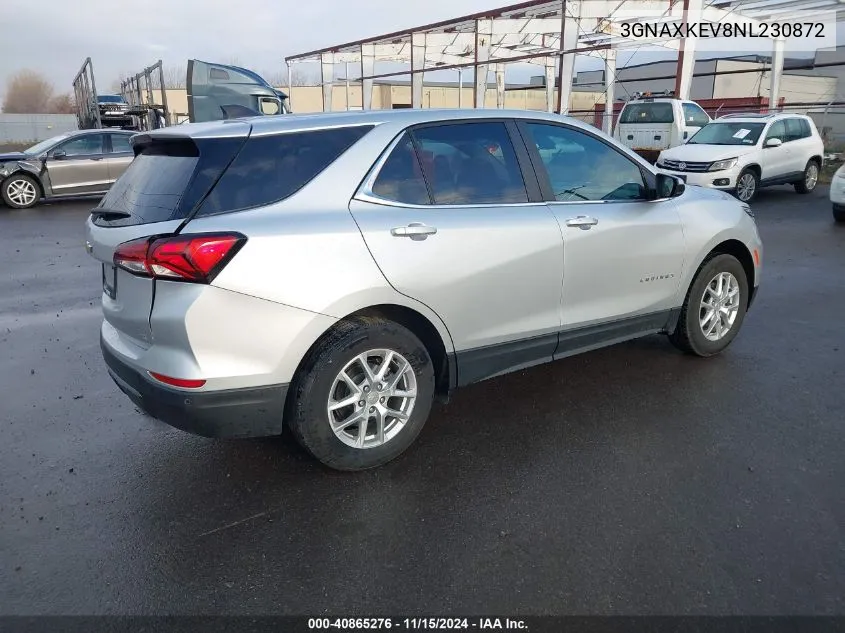 2022 Chevrolet Equinox Fwd Lt VIN: 3GNAXKEV8NL230872 Lot: 40865276