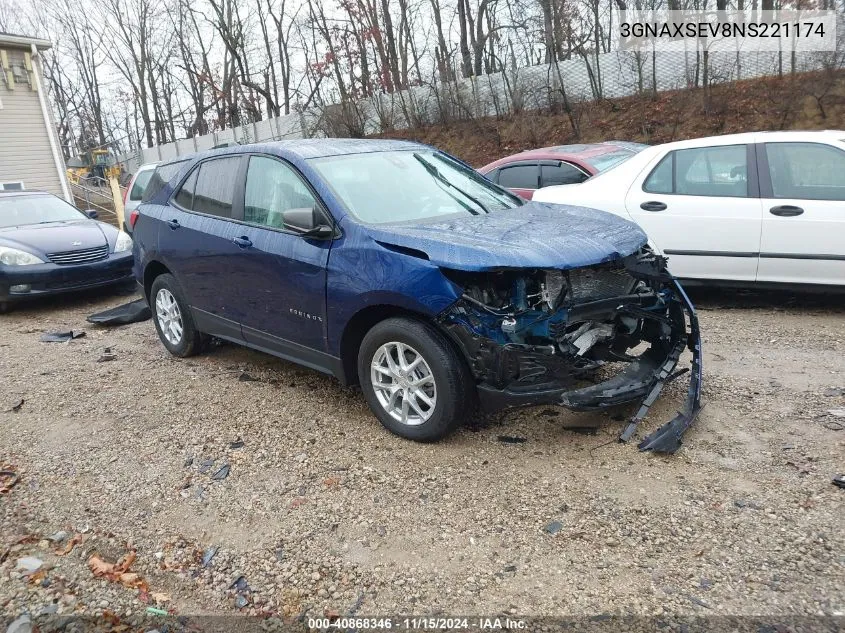 2022 Chevrolet Equinox Awd Ls VIN: 3GNAXSEV8NS221174 Lot: 40868346