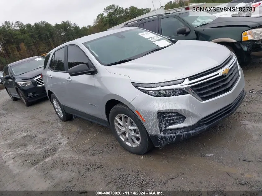 2022 Chevrolet Equinox Awd Ls VIN: 3GNAXSEV8NS182781 Lot: 40870026