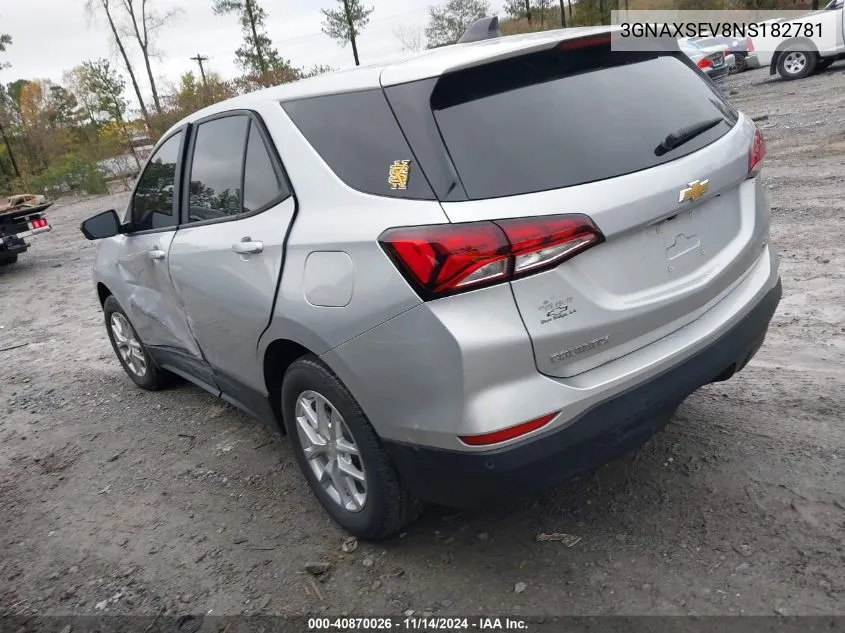 2022 Chevrolet Equinox Awd Ls VIN: 3GNAXSEV8NS182781 Lot: 40870026