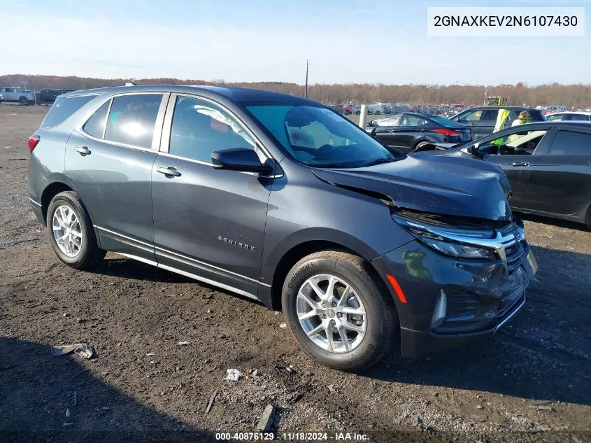 2022 Chevrolet Equinox Fwd Lt VIN: 2GNAXKEV2N6107430 Lot: 40876129