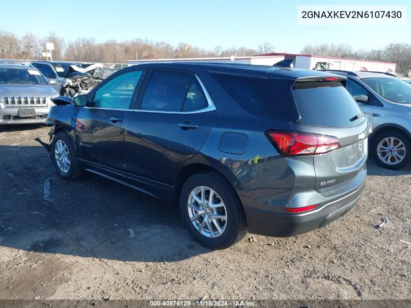 2022 Chevrolet Equinox Fwd Lt VIN: 2GNAXKEV2N6107430 Lot: 40876129