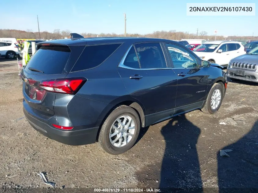 2022 Chevrolet Equinox Fwd Lt VIN: 2GNAXKEV2N6107430 Lot: 40876129