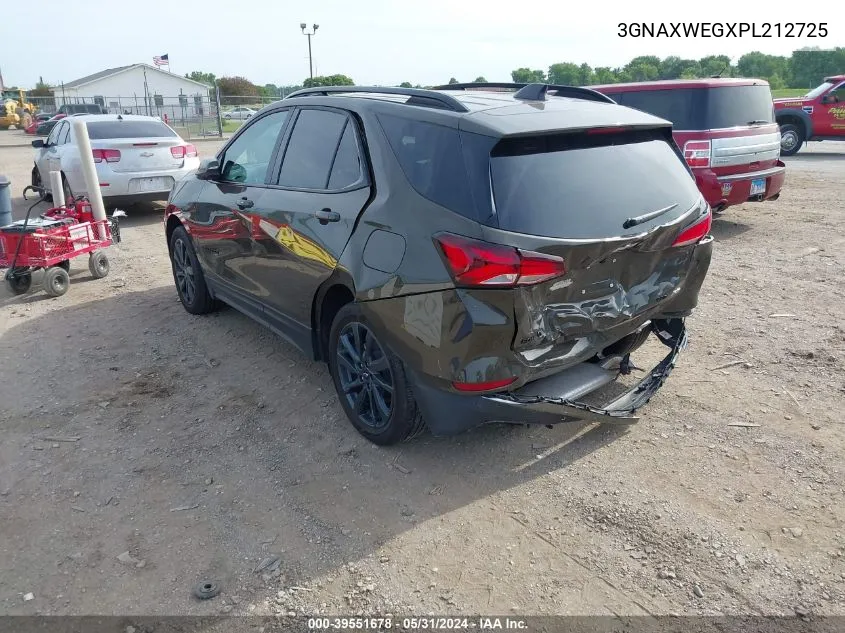 2023 Chevrolet Equinox Awd Rs VIN: 3GNAXWEGXPL212725 Lot: 39551678