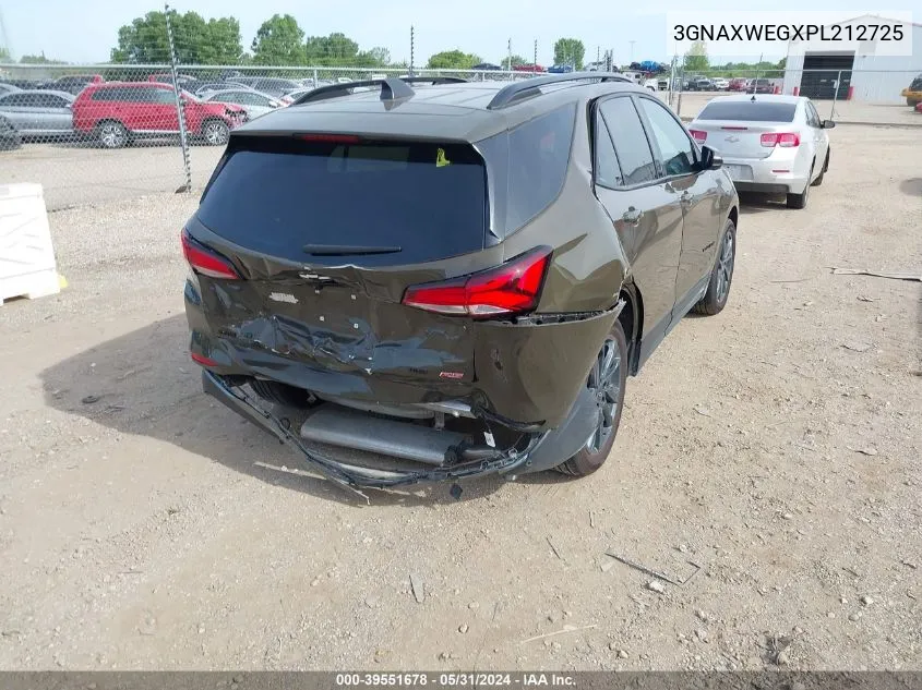 2023 Chevrolet Equinox Awd Rs VIN: 3GNAXWEGXPL212725 Lot: 39551678