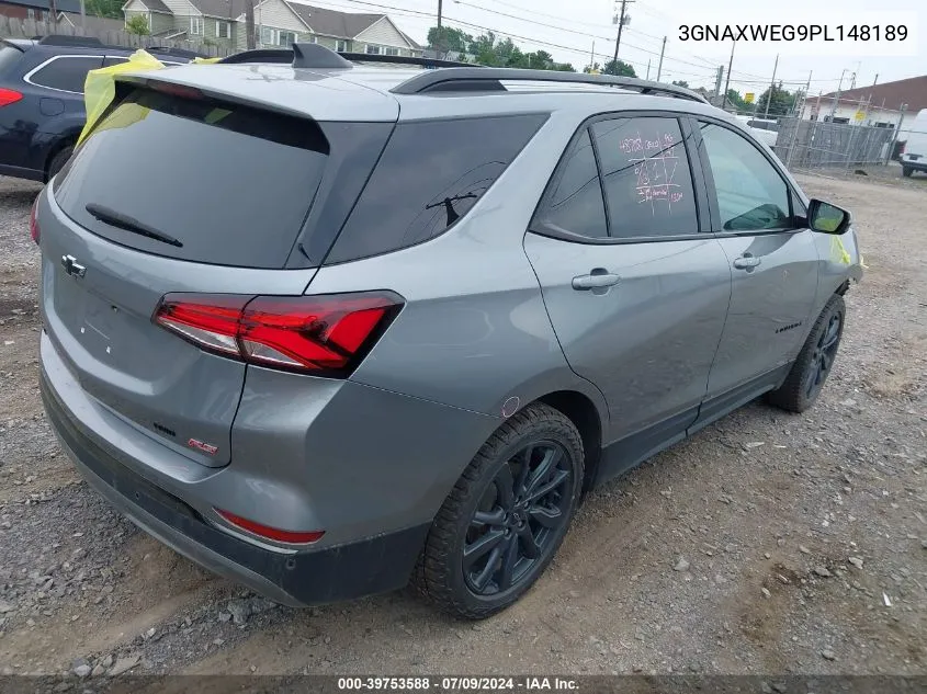 2023 Chevrolet Equinox Awd Rs VIN: 3GNAXWEG9PL148189 Lot: 39753588