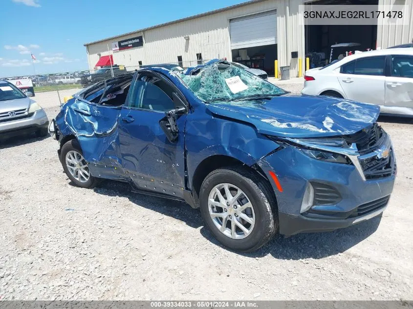 2024 Chevrolet Equinox Fwd 2Fl VIN: 3GNAXJEG2RL171478 Lot: 39334033