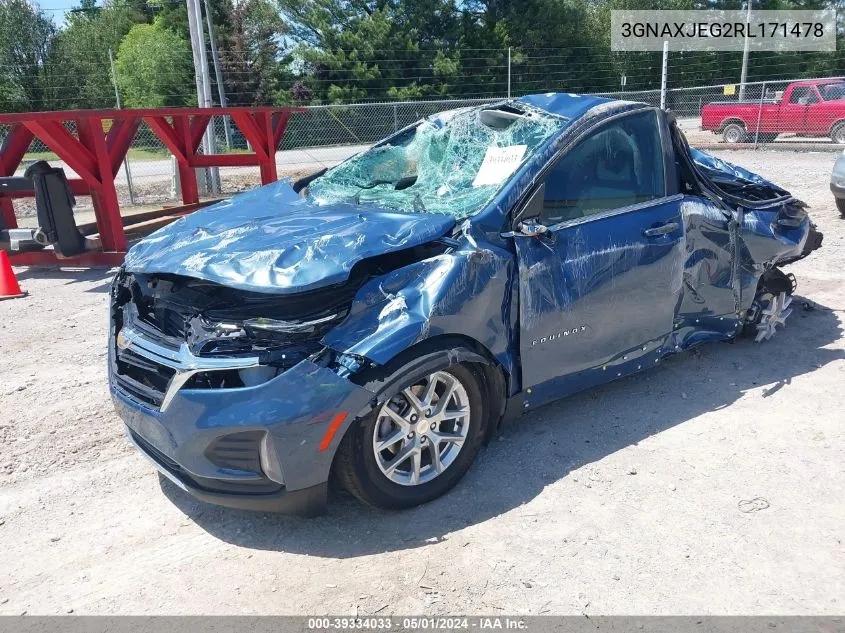 2024 Chevrolet Equinox Fwd 2Fl VIN: 3GNAXJEG2RL171478 Lot: 39334033