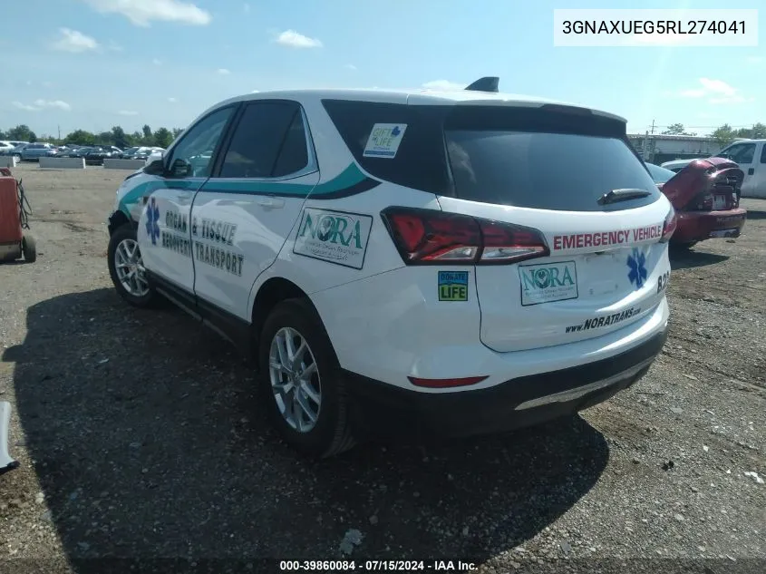 2024 Chevrolet Equinox Awd Lt VIN: 3GNAXUEG5RL274041 Lot: 39860084