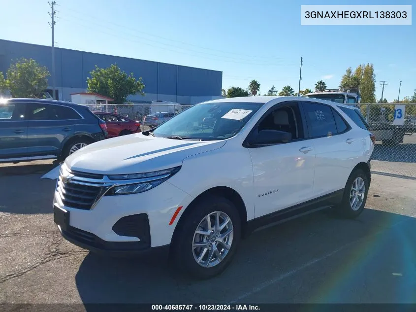 2024 Chevrolet Equinox Fwd Ls VIN: 3GNAXHEGXRL138303 Lot: 40685747