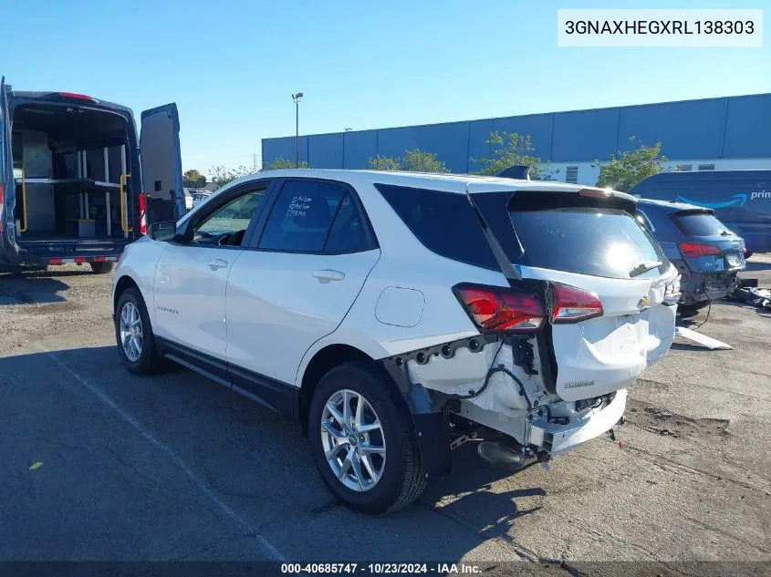 2024 Chevrolet Equinox Fwd Ls VIN: 3GNAXHEGXRL138303 Lot: 40685747