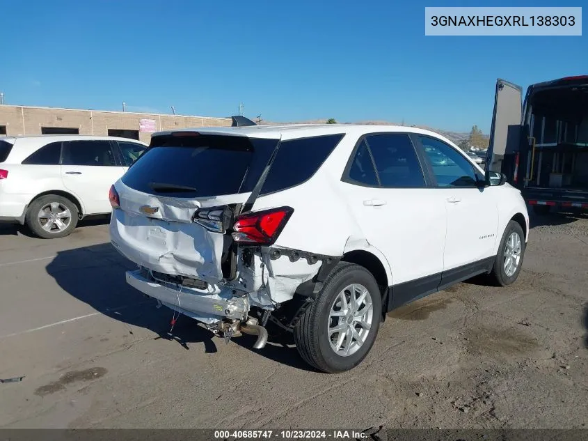 2024 Chevrolet Equinox Fwd Ls VIN: 3GNAXHEGXRL138303 Lot: 40685747