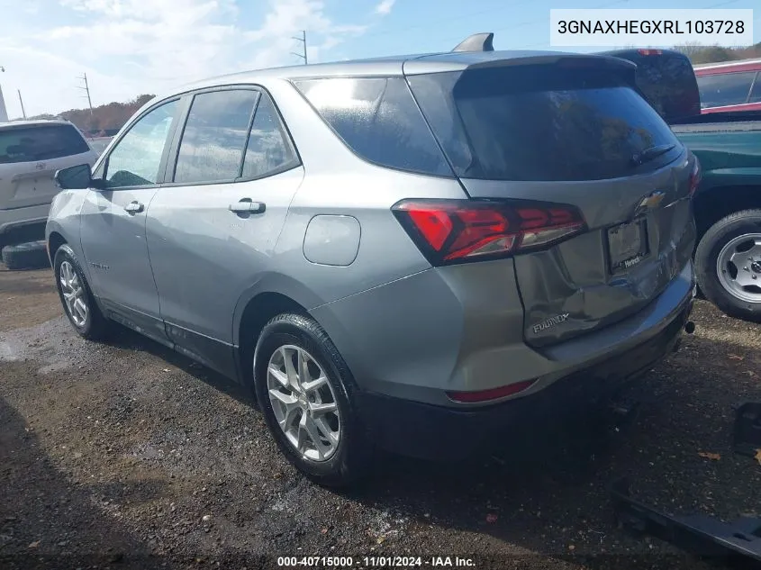 2024 Chevrolet Equinox Fwd Ls VIN: 3GNAXHEGXRL103728 Lot: 40715000