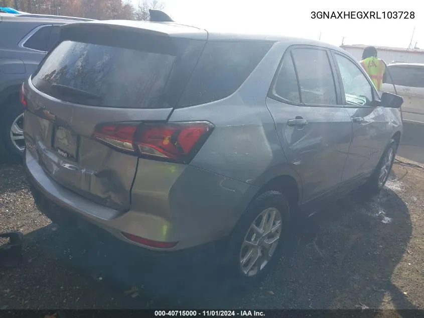 2024 Chevrolet Equinox Fwd Ls VIN: 3GNAXHEGXRL103728 Lot: 40715000