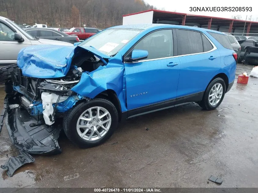 2024 Chevrolet Equinox Awd Lt VIN: 3GNAXUEG3RS208593 Lot: 40726478