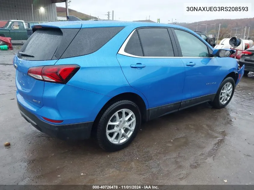 2024 Chevrolet Equinox Awd Lt VIN: 3GNAXUEG3RS208593 Lot: 40726478