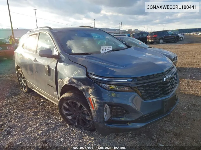 2024 Chevrolet Equinox Awd Rs VIN: 3GNAXWEG2RL188441 Lot: 40787996