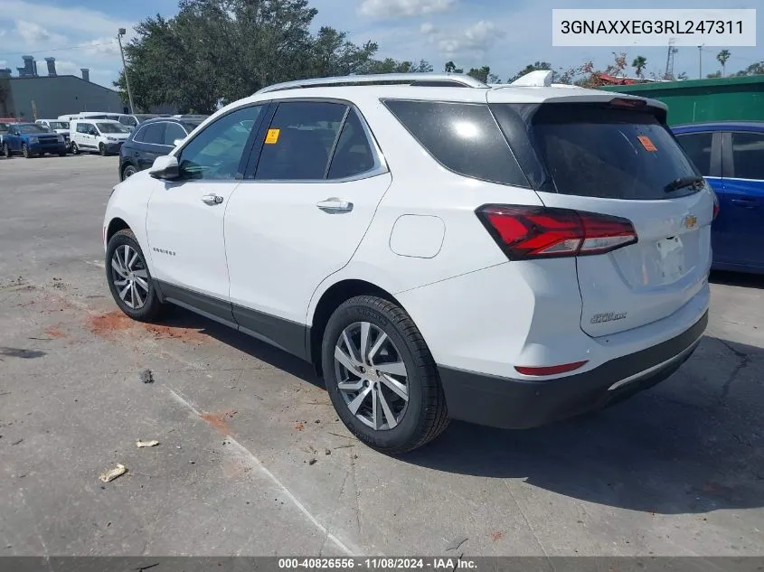 2024 Chevrolet Equinox Awd Premier VIN: 3GNAXXEG3RL247311 Lot: 40826556