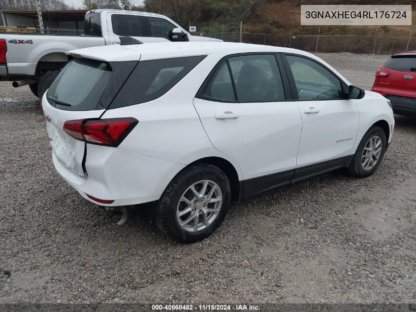 2024 Chevrolet Equinox Fwd Ls VIN: 3GNAXHEG4RL176724 Lot: 40860482