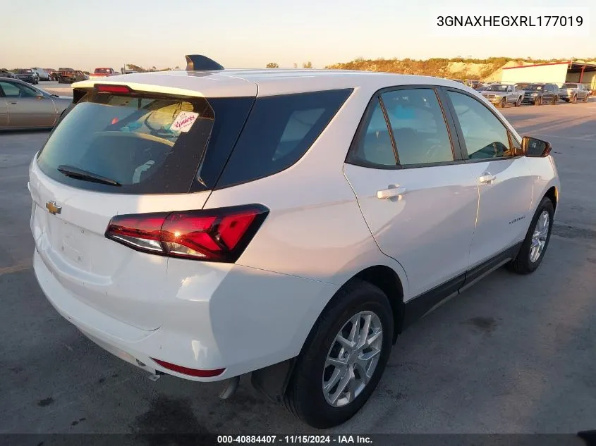 2024 Chevrolet Equinox Fwd Ls VIN: 3GNAXHEGXRL177019 Lot: 40884407