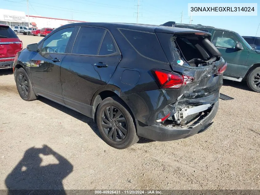 2024 Chevrolet Equinox Fwd Ls VIN: 3GNAXHEGXRL314024 Lot: 40926431