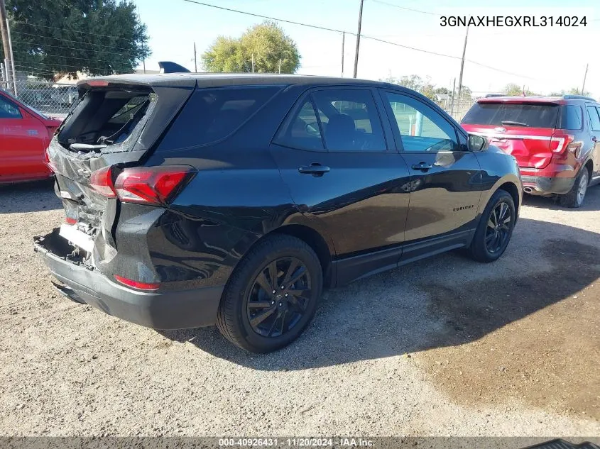 2024 Chevrolet Equinox Fwd Ls VIN: 3GNAXHEGXRL314024 Lot: 40926431