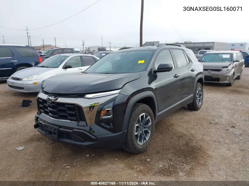 2025 Chevrolet Equinox Awd Activ VIN: 3GNAXSEG0SL160071 Lot: 40827168