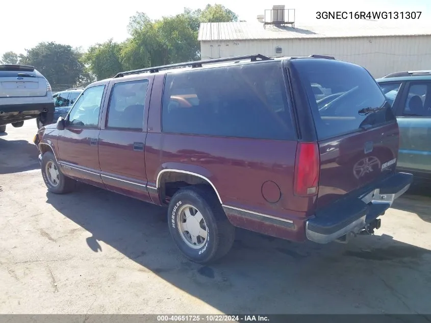 1998 Chevrolet Suburban 1500 VIN: 3GNEC16R4WG131307 Lot: 40651725