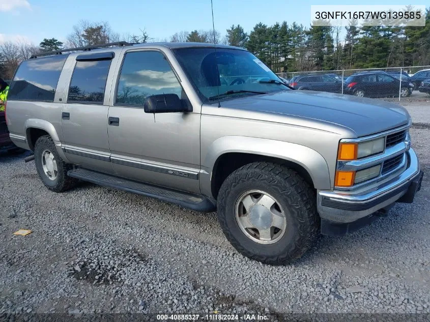 1998 Chevrolet Suburban 1500 VIN: 3GNFK16R7WG139585 Lot: 40885327