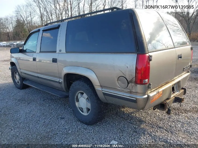 1998 Chevrolet Suburban 1500 VIN: 3GNFK16R7WG139585 Lot: 40885327