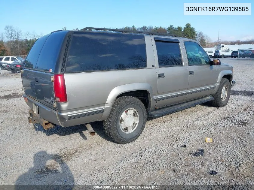 1998 Chevrolet Suburban 1500 VIN: 3GNFK16R7WG139585 Lot: 40885327