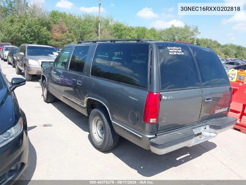 1999 Chevrolet Suburban 1500 Lt VIN: 3GNEC16RXXG202818 Lot: 40375379