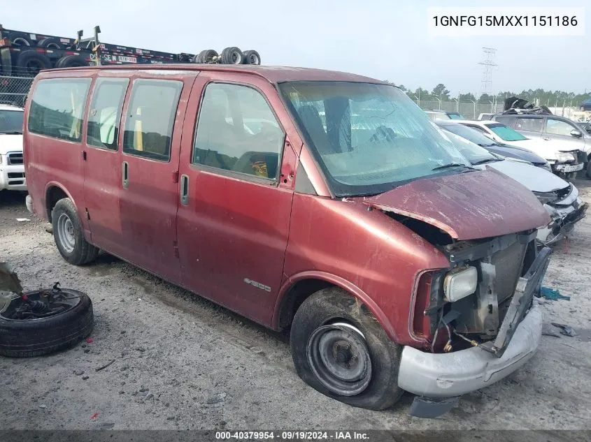 1999 Chevrolet Express VIN: 1GNFG15MXX1151186 Lot: 40379954