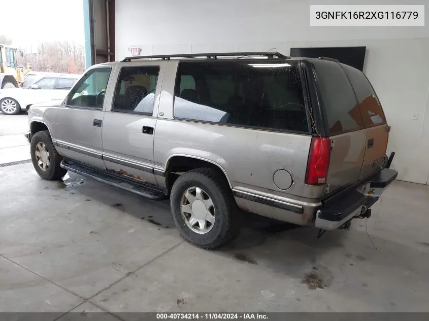 1999 Chevrolet Suburban 1500 Lt VIN: 3GNFK16R2XG116779 Lot: 40734214