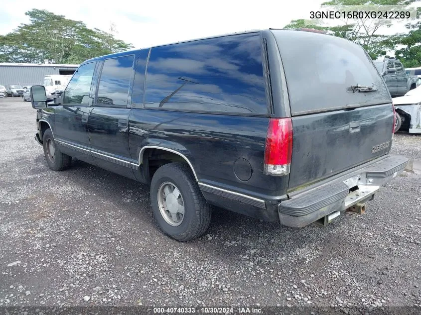 1999 Chevrolet Suburban 1500 Lt VIN: 3GNEC16R0XG242289 Lot: 40740333