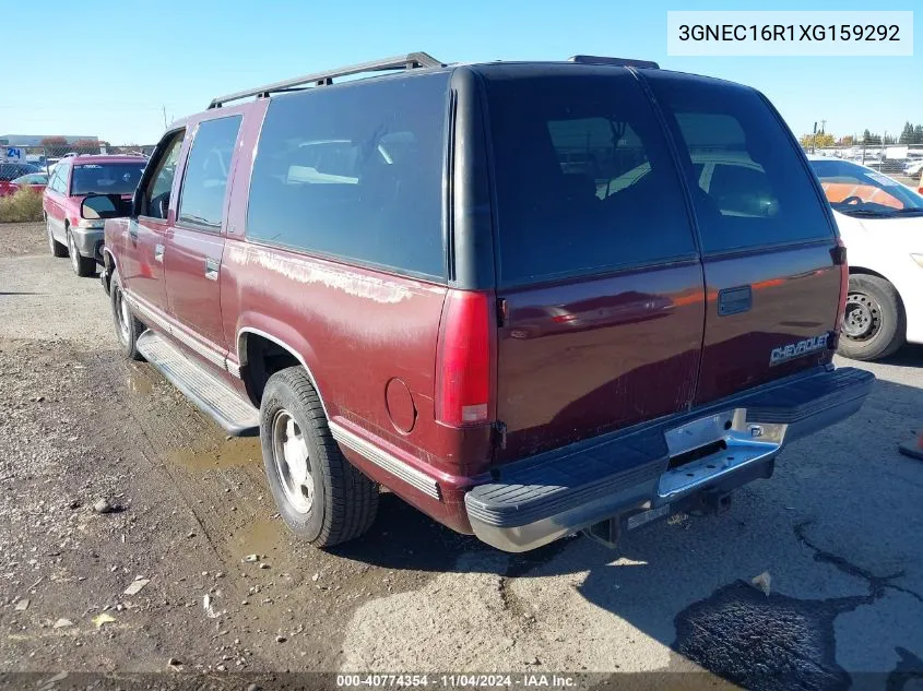 1999 Chevrolet Suburban 1500 Lt VIN: 3GNEC16R1XG159292 Lot: 40774354