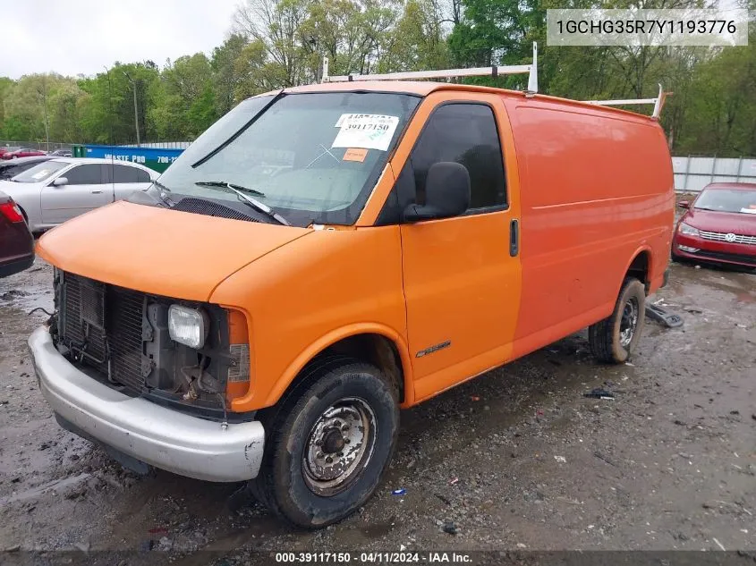 2000 Chevrolet Express VIN: 1GCHG35R7Y1193776 Lot: 39117150