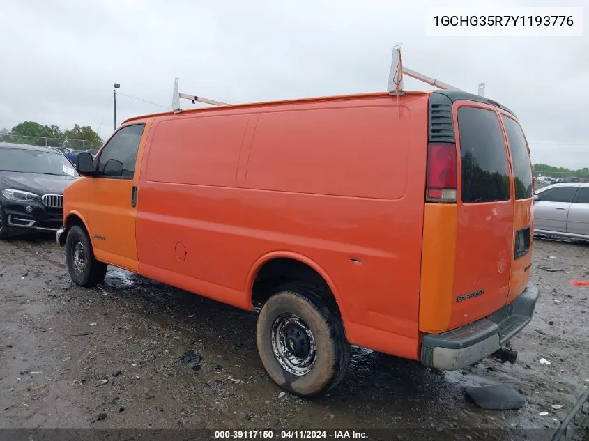 2000 Chevrolet Express VIN: 1GCHG35R7Y1193776 Lot: 39117150