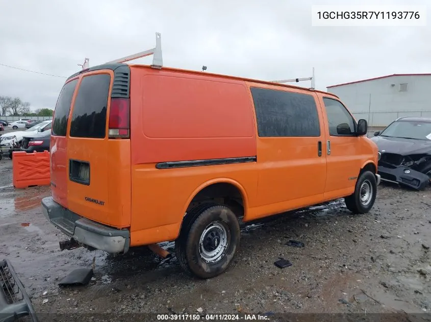 2000 Chevrolet Express VIN: 1GCHG35R7Y1193776 Lot: 39117150