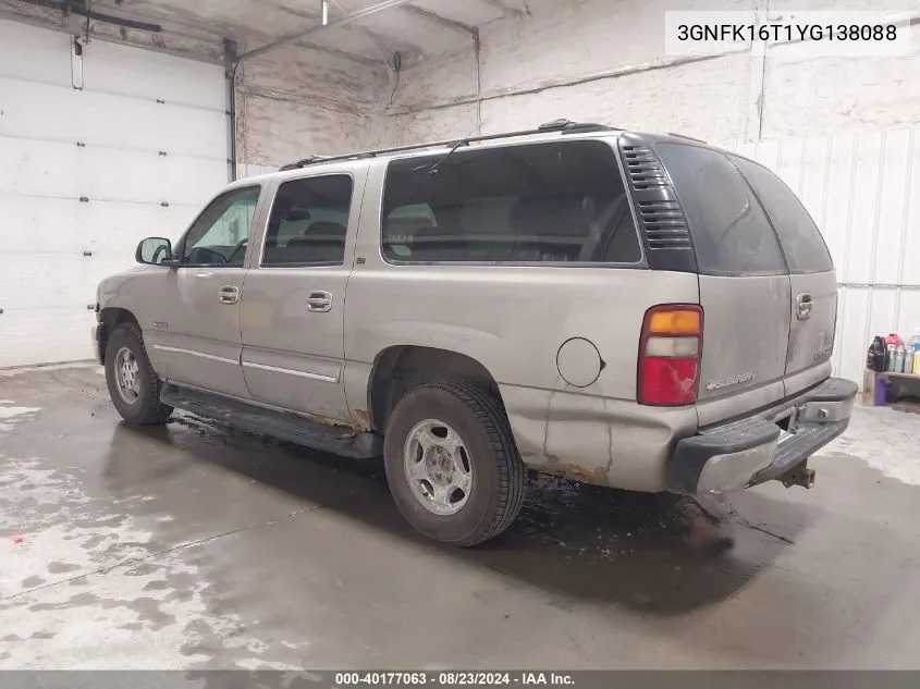 2000 Chevrolet Suburban 1500 Lt VIN: 3GNFK16T1YG138088 Lot: 40177063