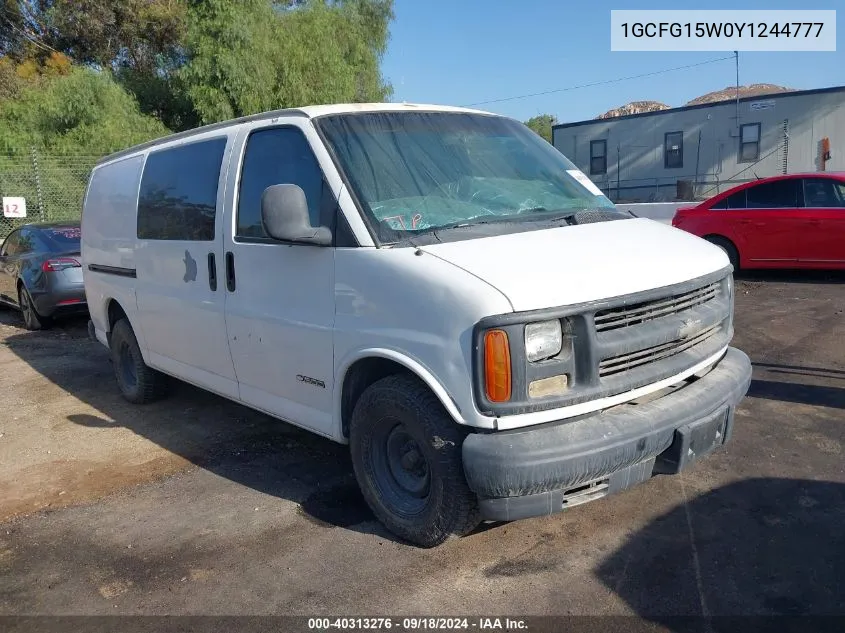 2000 Chevrolet Express VIN: 1GCFG15W0Y1244777 Lot: 40313276