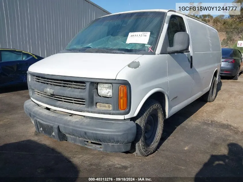 2000 Chevrolet Express VIN: 1GCFG15W0Y1244777 Lot: 40313276