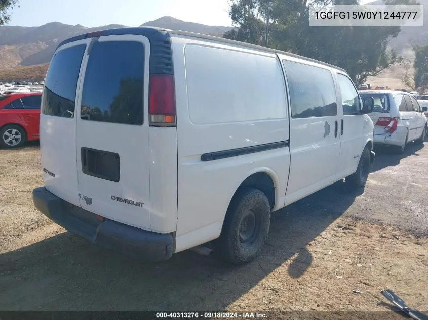 2000 Chevrolet Express VIN: 1GCFG15W0Y1244777 Lot: 40313276