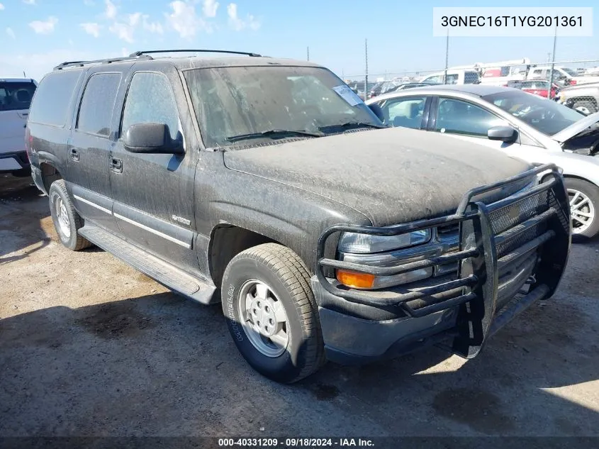 2000 Chevrolet Suburban 1500 Lt VIN: 3GNEC16T1YG201361 Lot: 40331209