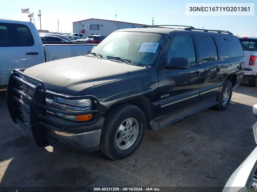 2000 Chevrolet Suburban 1500 Lt VIN: 3GNEC16T1YG201361 Lot: 40331209