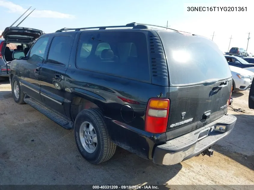 2000 Chevrolet Suburban 1500 Lt VIN: 3GNEC16T1YG201361 Lot: 40331209