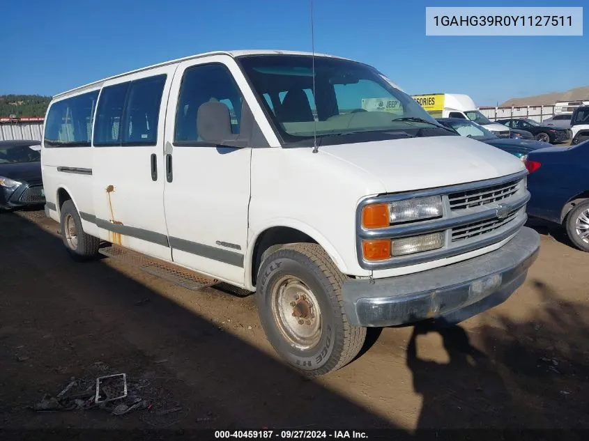 2000 Chevrolet Express VIN: 1GAHG39R0Y1127511 Lot: 40459187