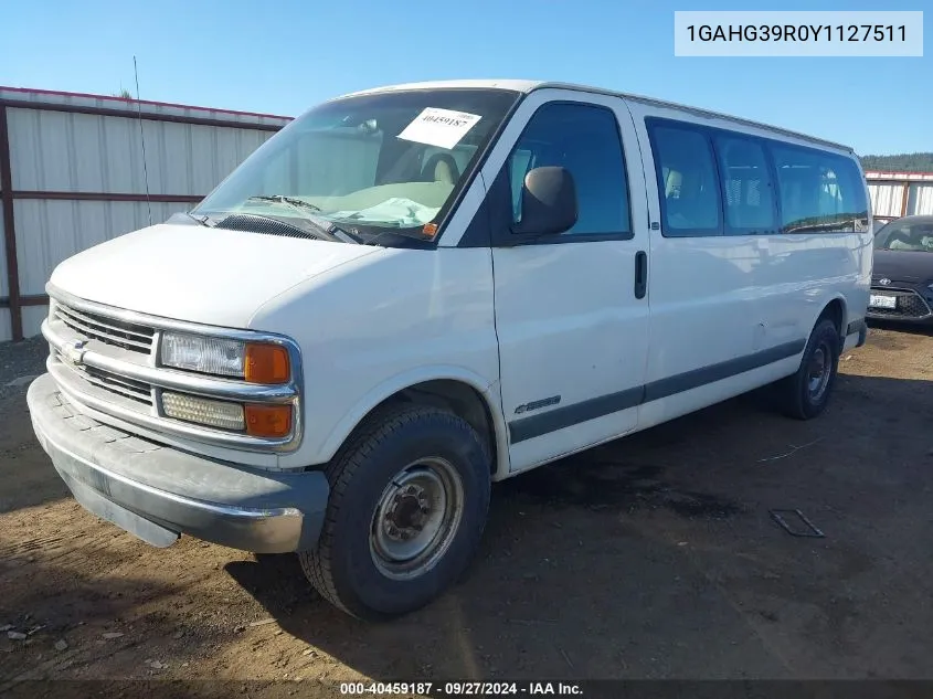 2000 Chevrolet Express VIN: 1GAHG39R0Y1127511 Lot: 40459187